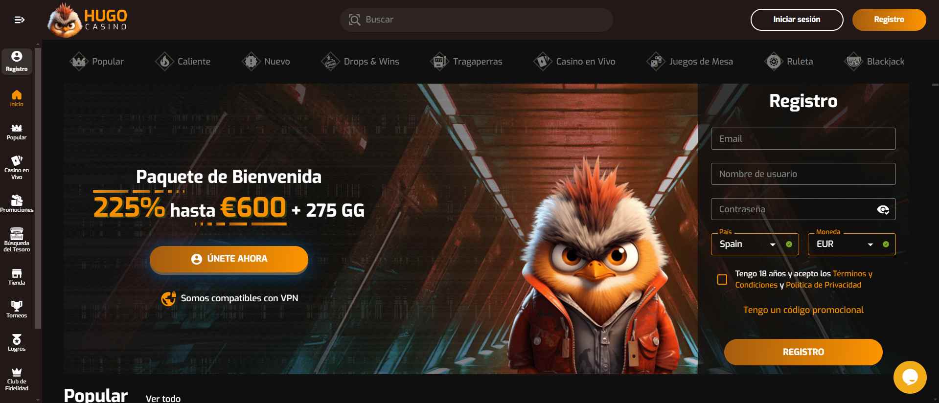 Reseña de Hugo Casino