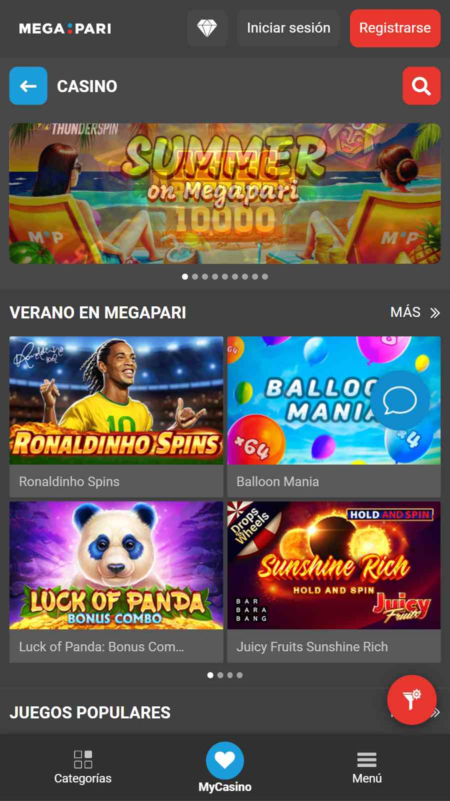 Megapari Mobile Free Spins Casino