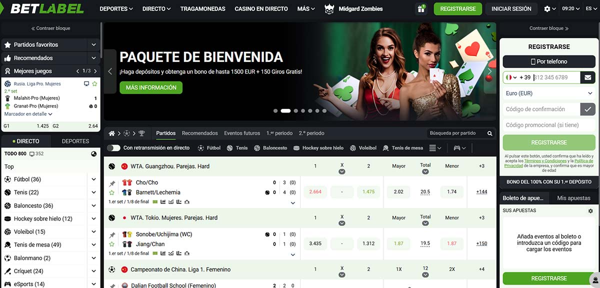 BetLabel - Inicio