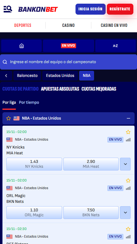 Bankonbet apostar en la NBA