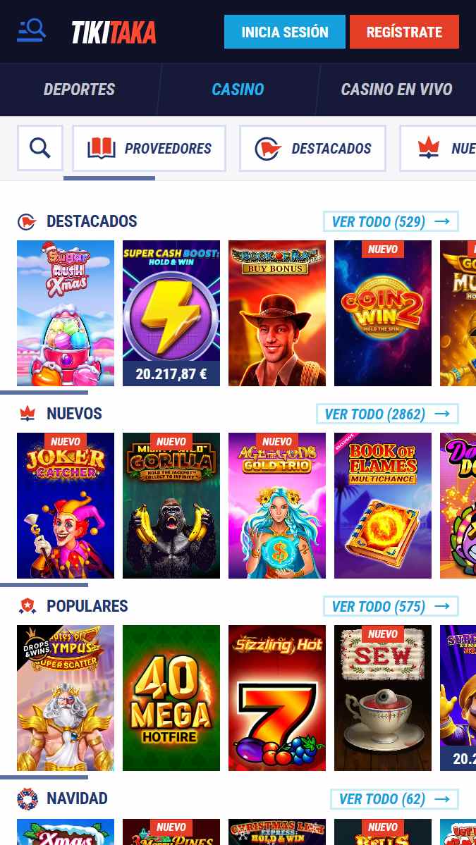 Juegos de casino en Tikitaka