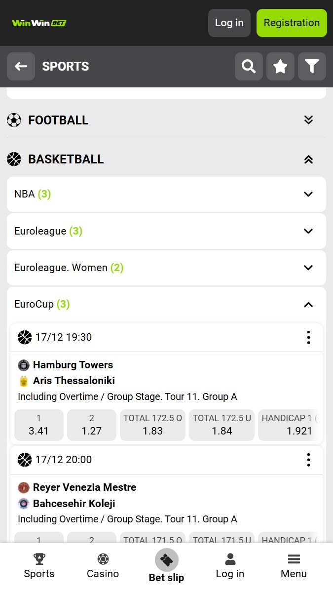 WinWin casa de apuestas de Baloncesto