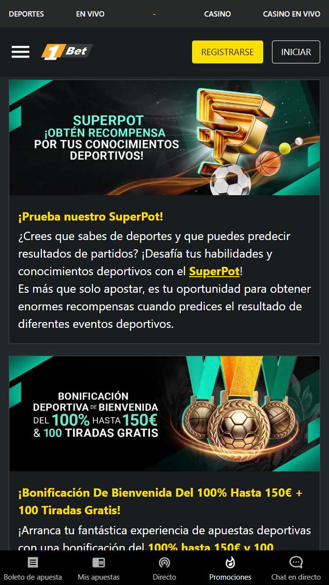 Bonos y promociones de 1bet