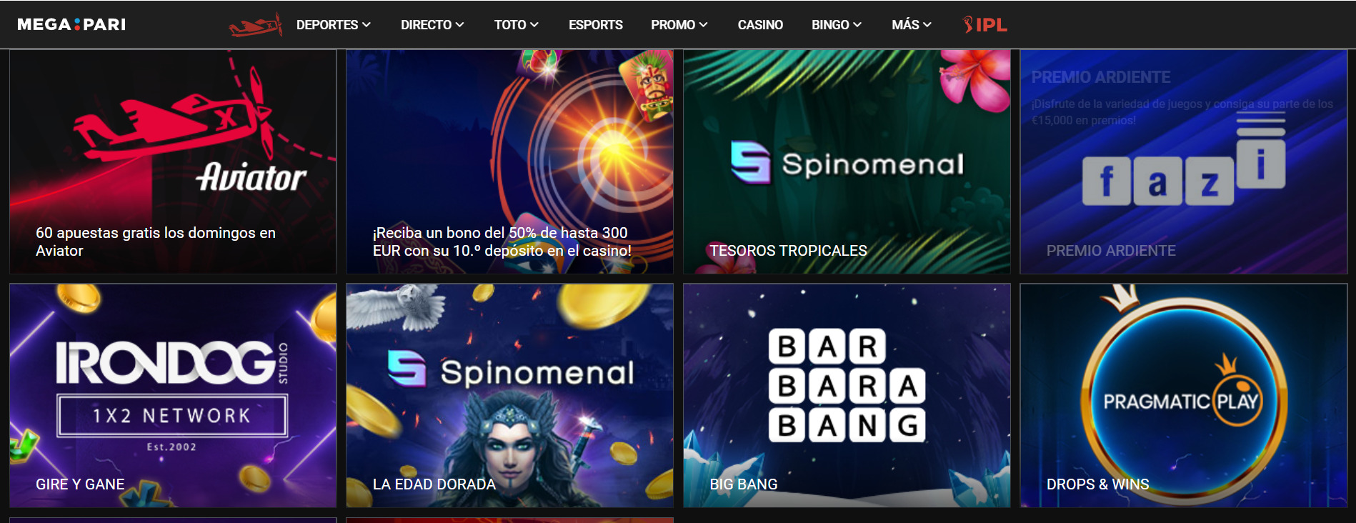 megapari bonos de casino