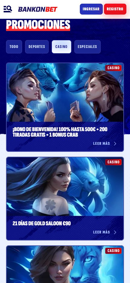 Bankonbet Casino Bonuses (mobile screen), apuestaes.net