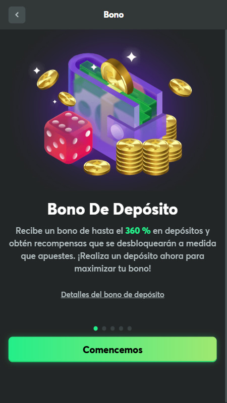 Primer bono de depósito en BC.Game