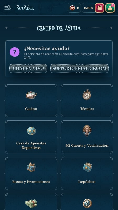 Centro de ayuda de BetAlice