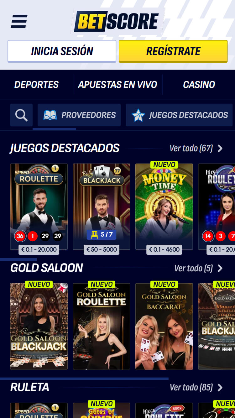Btescore casino en vivo