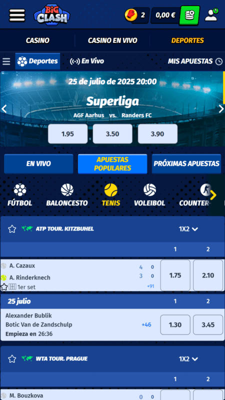Mercados de deportes y apuestas