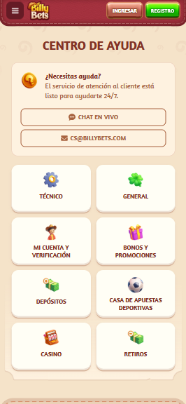 Centro de ayuda de Billybets