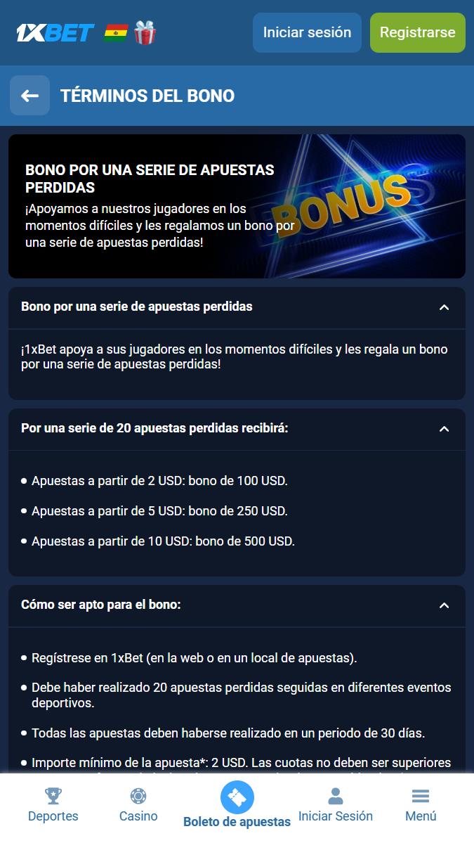 1xbet casa de apuestas bono por perdidas 