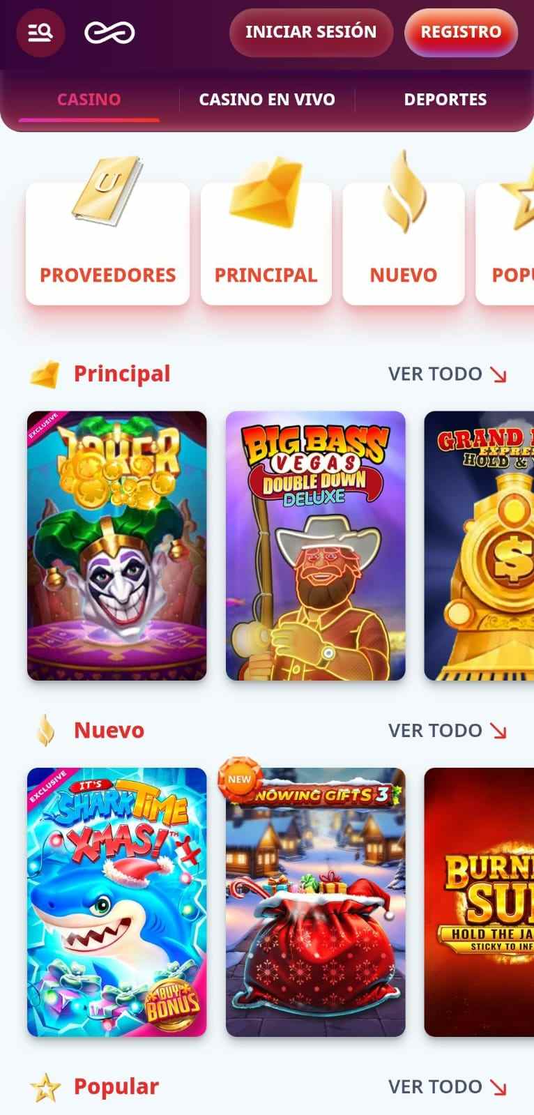 Juegos en línea con Casino infinity