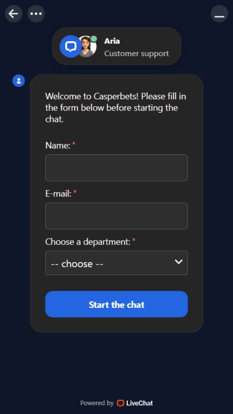 CasperBets servicios de atencion al cliente