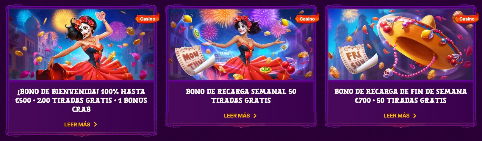 Página de promociones en duospin