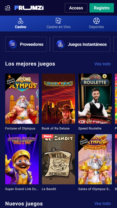 Frumzi casino games