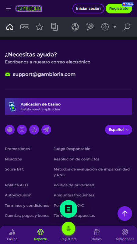 Gambloria Casa de Apuestas en España Apoyo Técnico