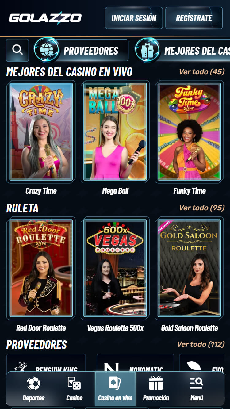 Golazzo Casino en vivo