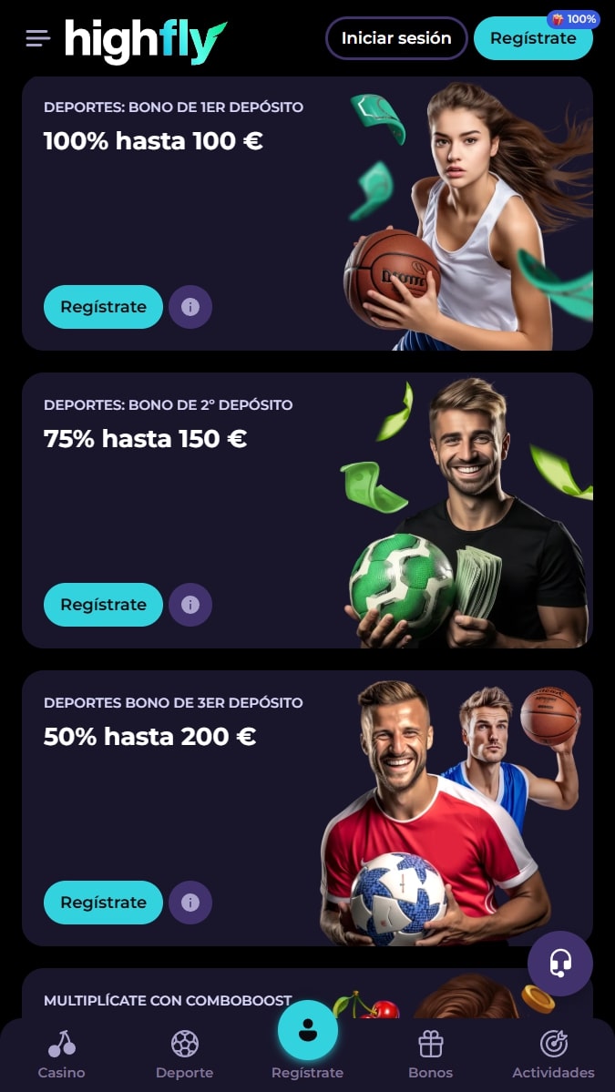 Bonos y promociones de Highflybet