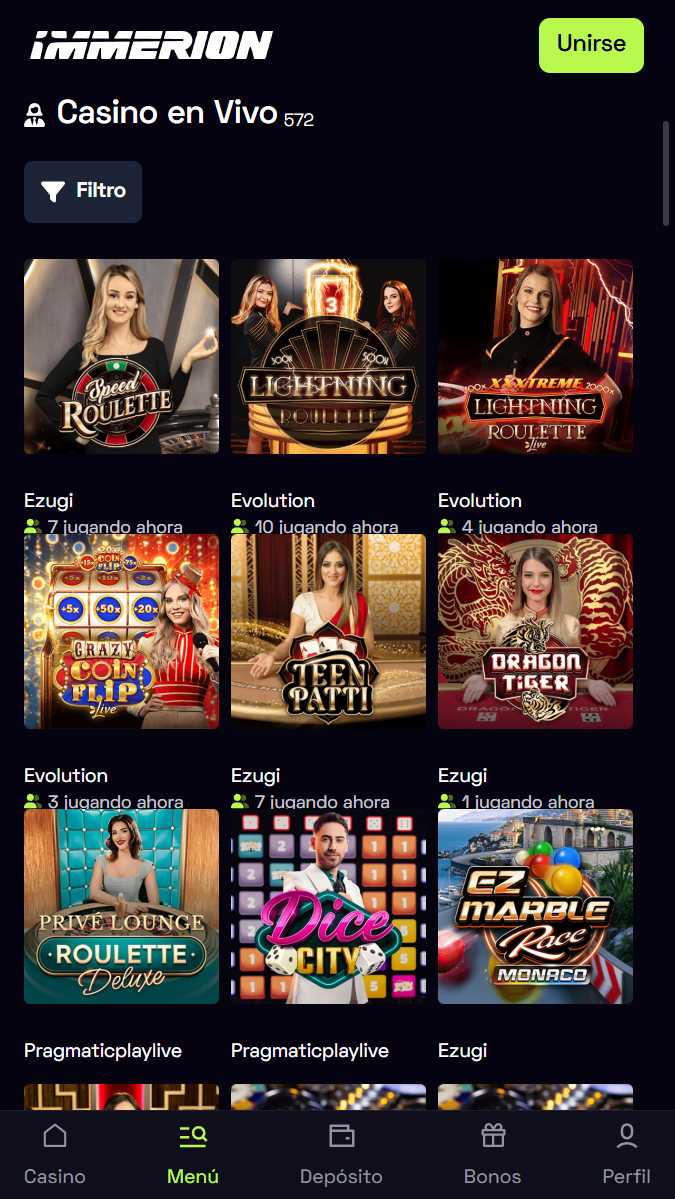 Immerion juegos de casino con crupieres