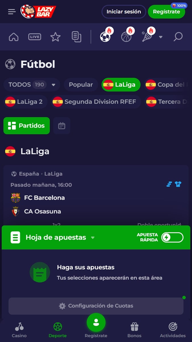 Apostar en LaLiga Cómo apostar en Lazybar