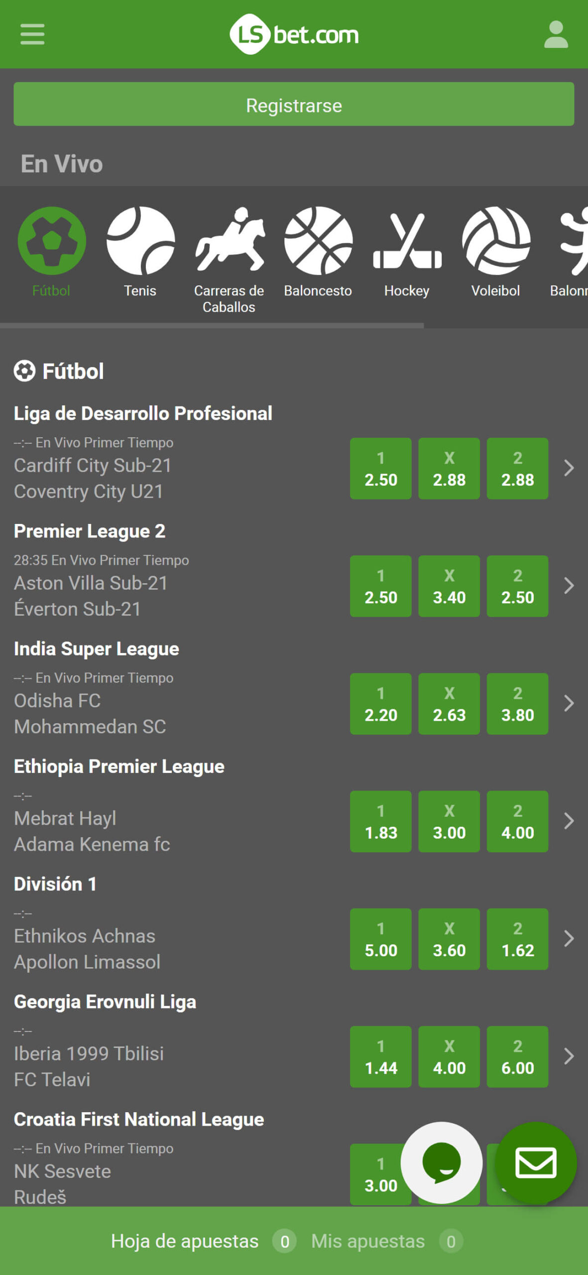 LSBet Bookmaker Live Sport Betting (mobile), apuestaes.net