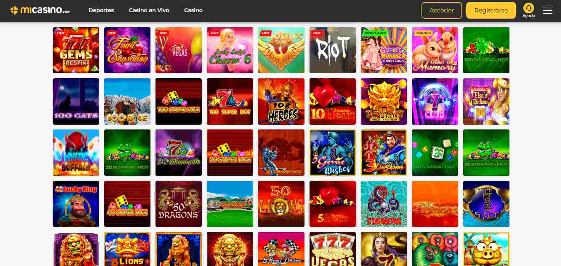 MiCasino juegos