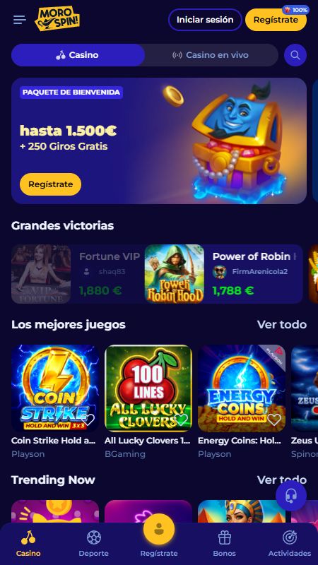 Página principal de Morospin en línea