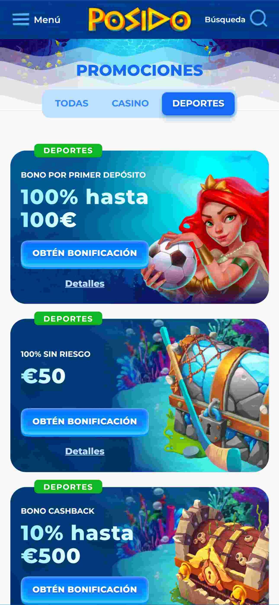 Bonos y promociones de Posido