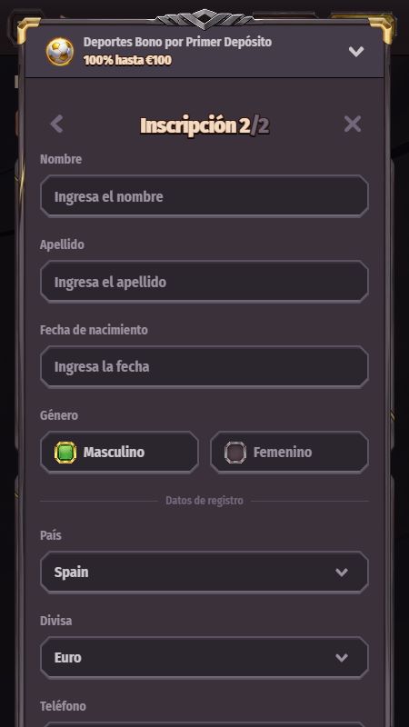 Crear una cuenta en Dragonia