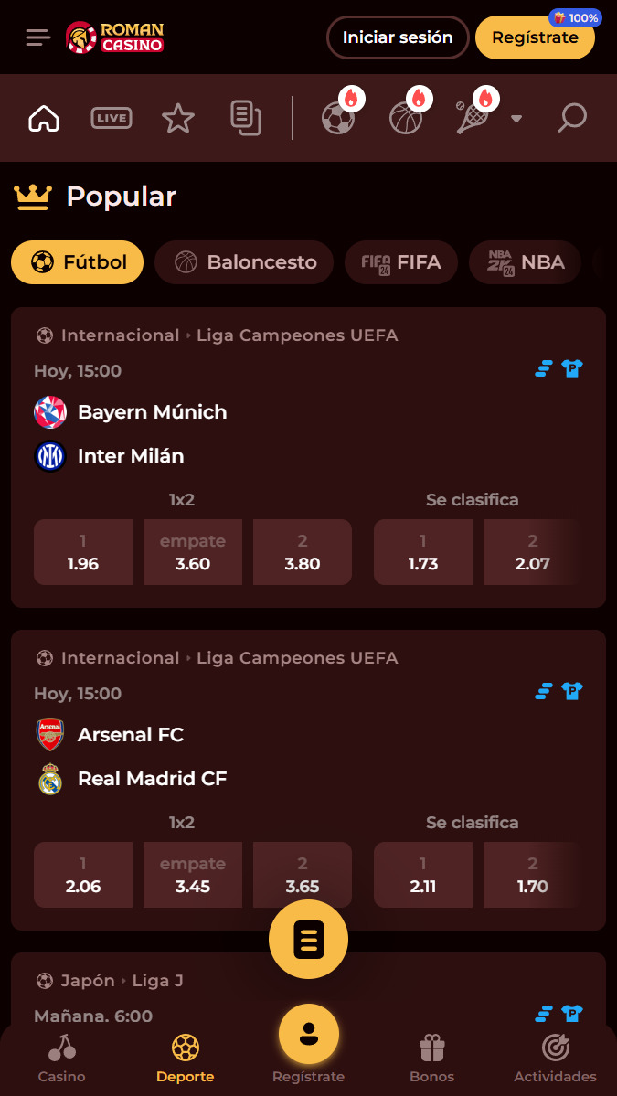 Apuestas de la UEFA Champions League