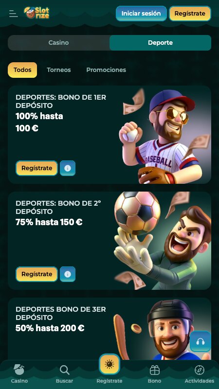Bonos y promociones de Slotrize