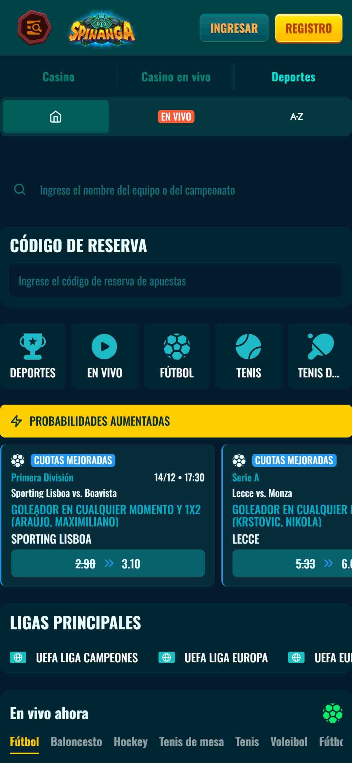 Spinanga deportes