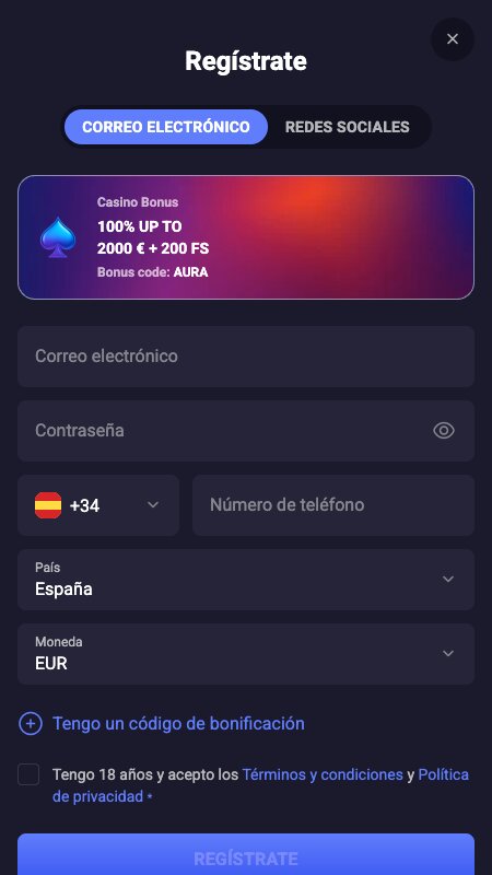 Proceso de registro en SpinAura: Ingresar tus credenciales