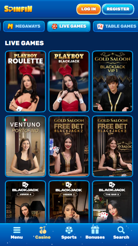Casino en vivo Spinfin 