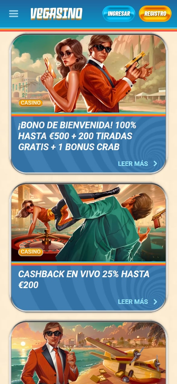 Vegasino Casino bonos y promociones