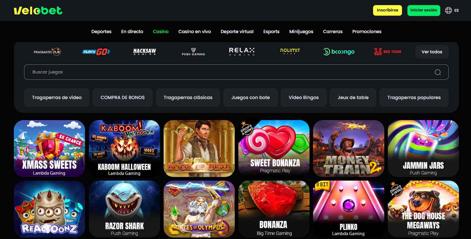 Velobet Juegos