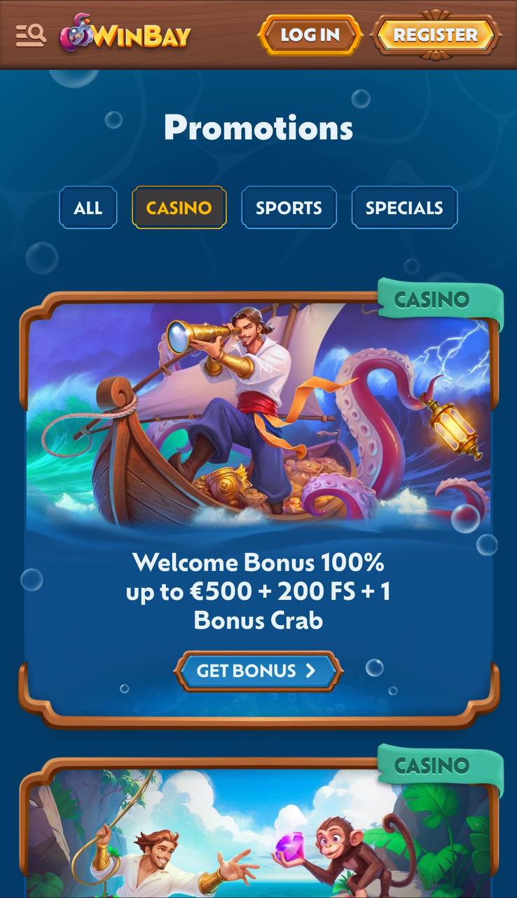 Promoción de bienvenida Winbay Casino