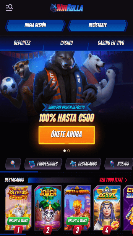 Página de inicio de WinRolla