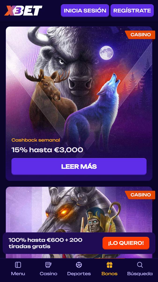 Bonos y promociones en X3Bet Casino
