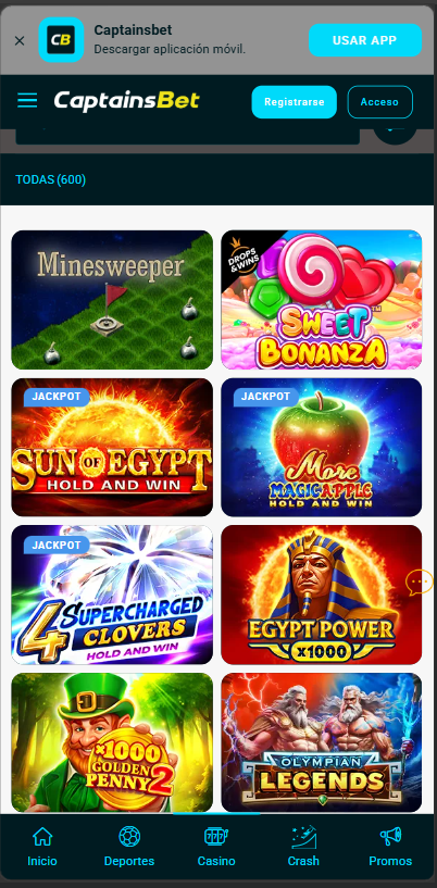 captains bet casino games