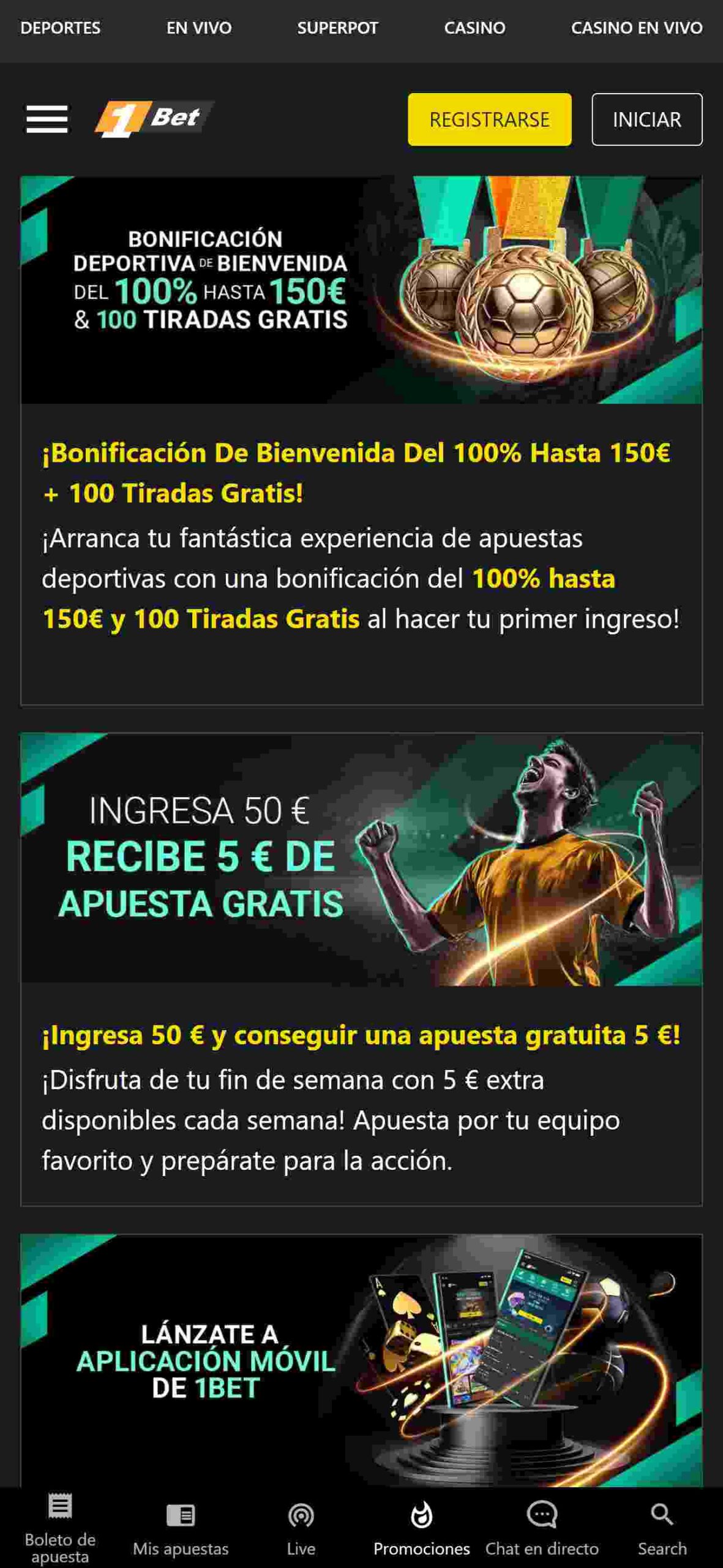 1bet bonos y promociones