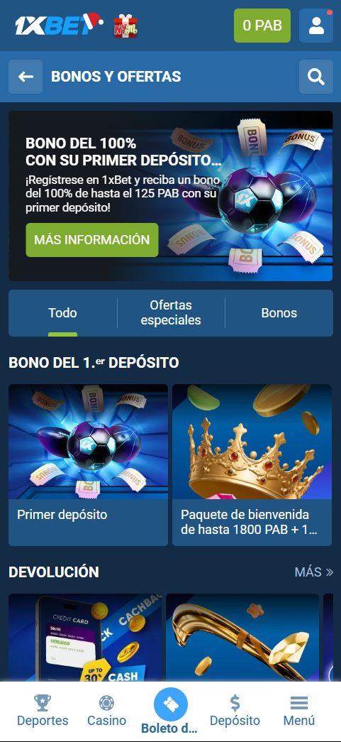Bono de 1xbet Panamá