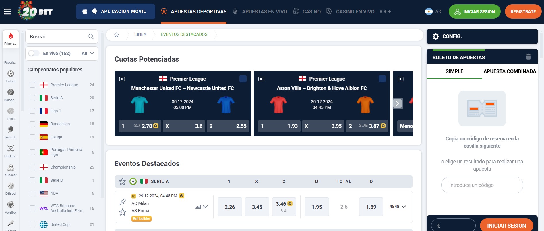 20bet deportes pc