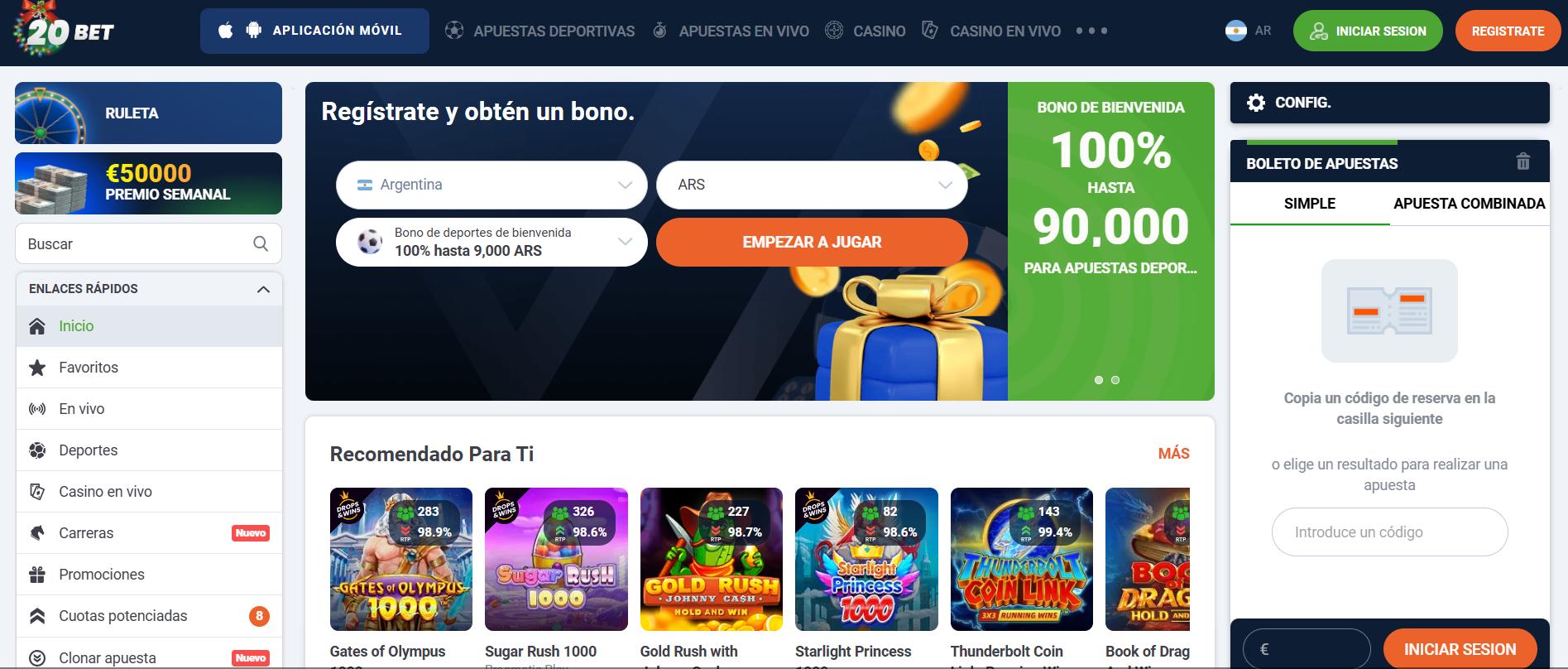 20bet argentina página inicial