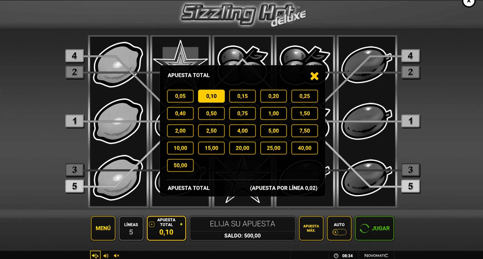 Apuestas de la tragaperra Sizzling Hot Deluxe