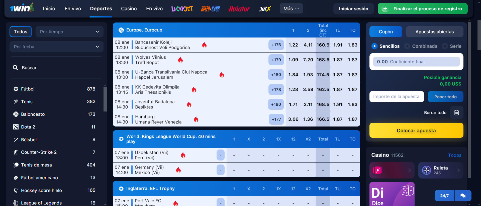 1win apuestas deportivas