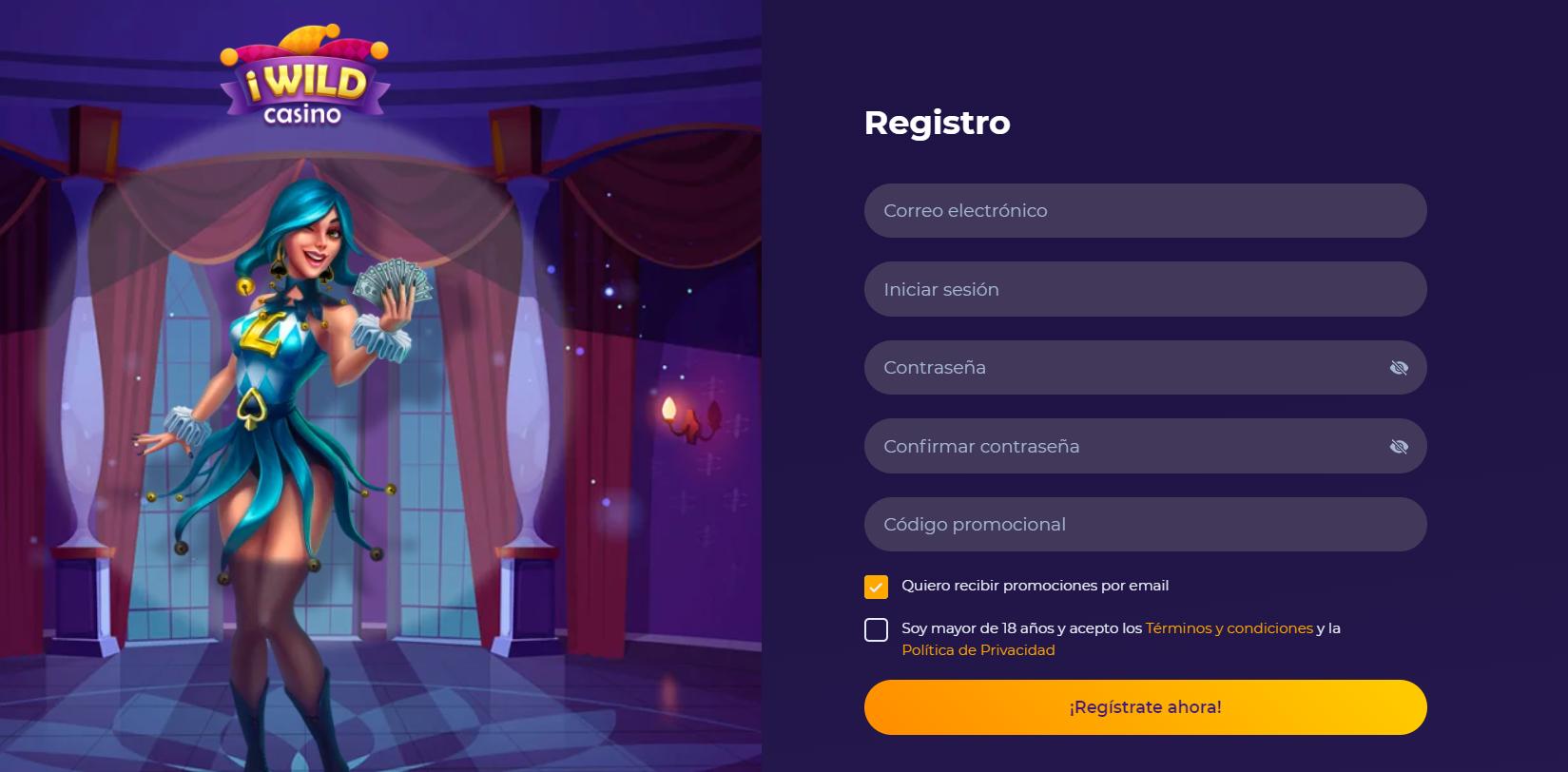 iWild Casino registro