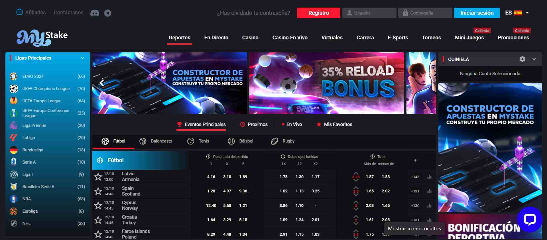 Apuestas deportivas Mystake