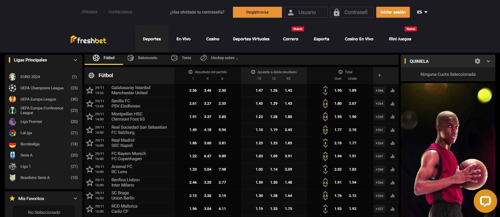Casa de apuestas deportivas Freshbet