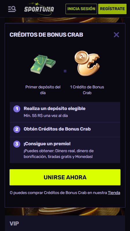 Tienda Sportuna: Precio de Freebets y Monedas
